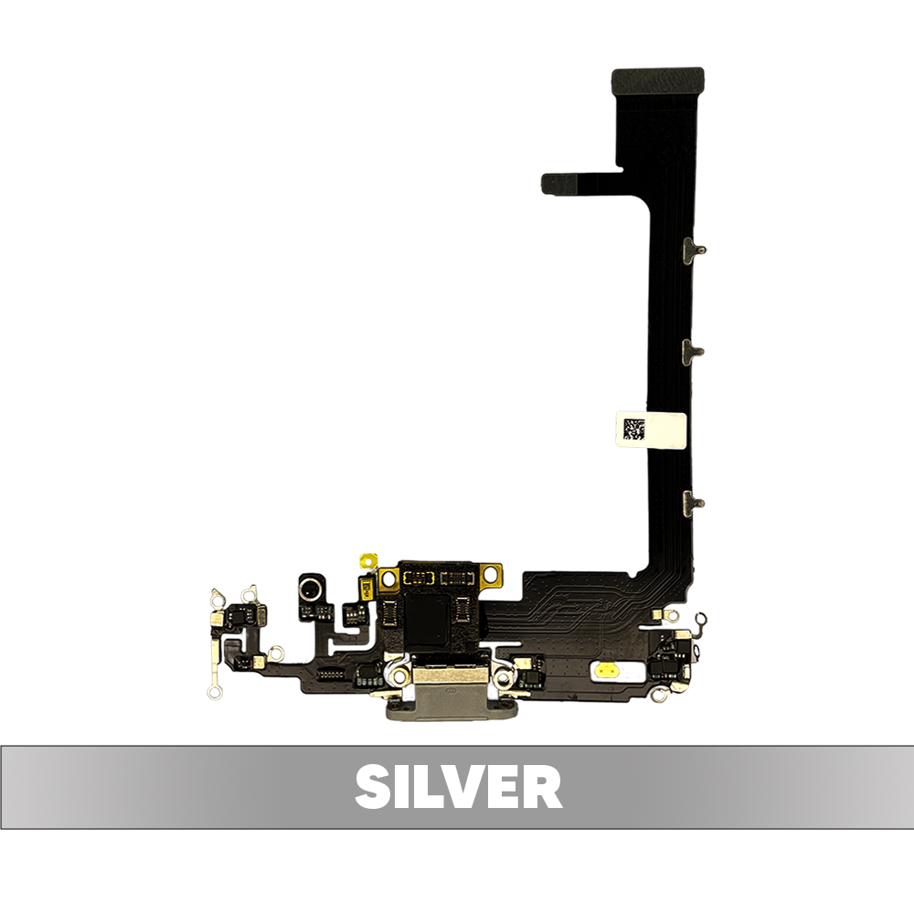 Charging Port Flex Cable with Board for iPhone 11 Pro Max (Silver) (Premium)
