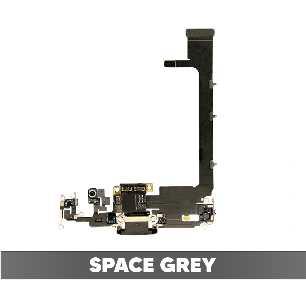 Charging Port Flex Cable with Board for iPhone 11 Pro Max (Space Grey) (OEM Refurbished)