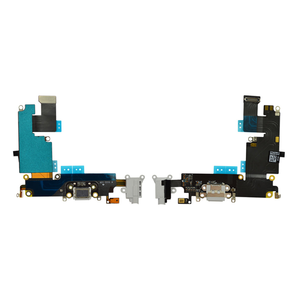 Charging Port with Flex Cable Earphone Jack and Mic for iPhone 6 Plus - White