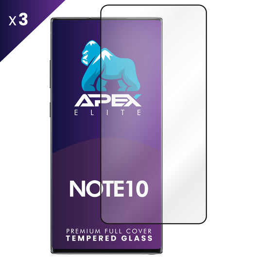 Full Curved Tempered Glass Samsung Galaxy Note 10 Case Friendly - (Pack of 3)
