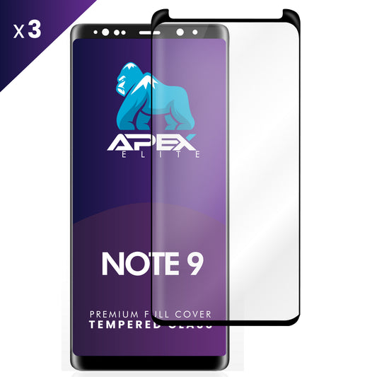 Full Curved Tempered Glass Samsung Galaxy Note 9 Case Friendly - (Pack of 3)