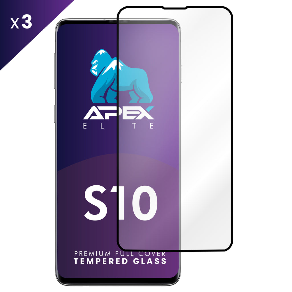 Full Curved Tempered Glass Samsung Galaxy S10 Case Friendly - (Pack of 3)