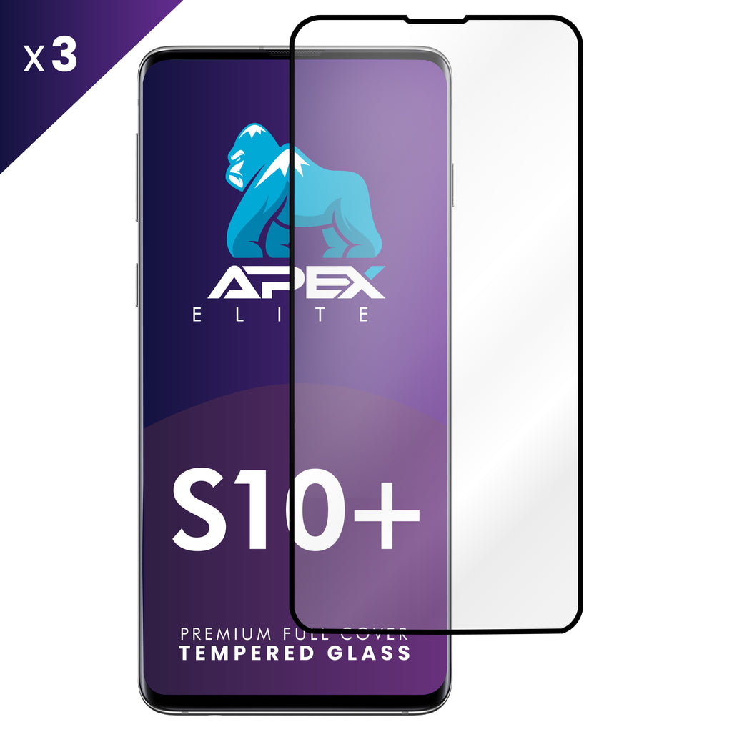 Full Curved Tempered Glass Samsung Galaxy S10 Plus Case Friendly - (Pack of 3)