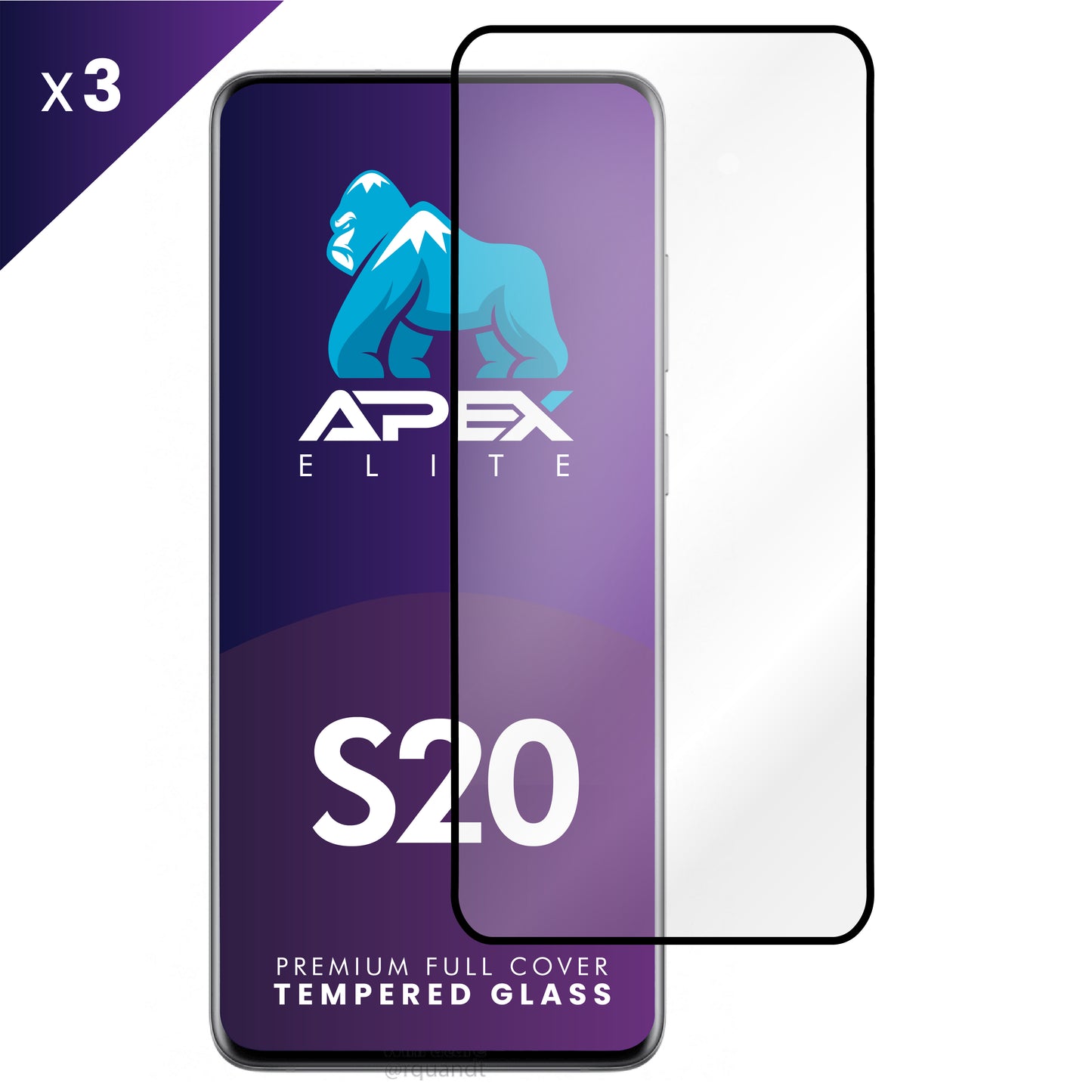 Full Curved Tempered Glass Samsung Galaxy S20 Case Friendly - (Pack of 3)