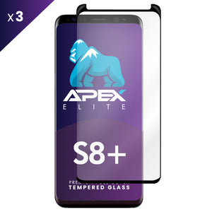 Full Curved Tempered Glass Samsung Galaxy S8 Plus Case Friendly - (Pack of 3)