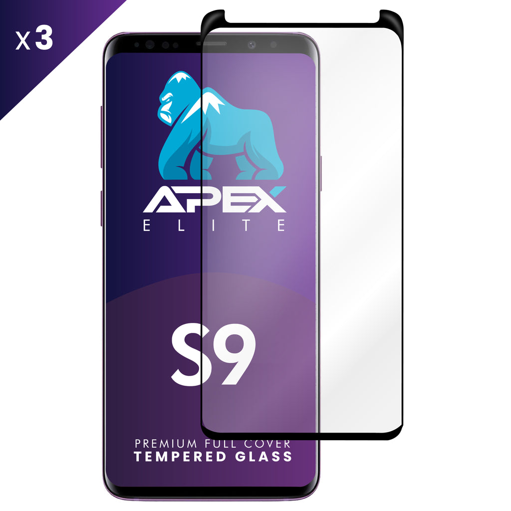 Full Curved Tempered Glass Samsung Galaxy S9 Case Friendly - (Pack of 3)