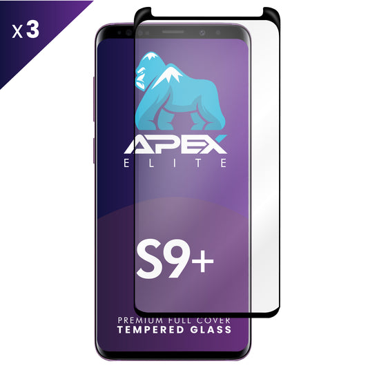 Full Curved Tempered Glass Samsung Galaxy S9 Plus Case Friendly - (Pack of 3)