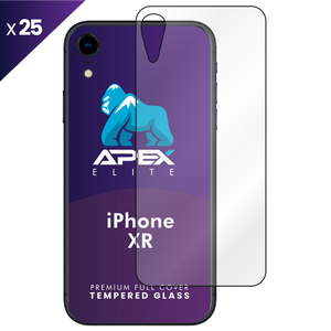 iPhone XR Back Tempered Glass Screen Protector with Cleaning Kit (Pack of 25)