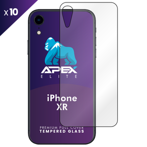 iPhone XR Back Tempered Glass Screen Protector with Cleaning Kit (Pack of 10)
