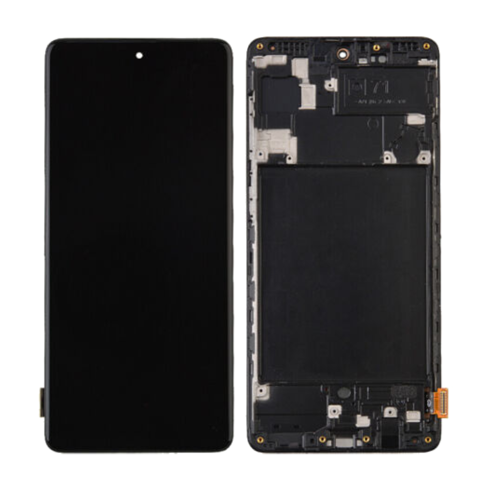 LCD and Touch Screen Digitizer With Frame for Samsung Galaxy A71 (A715/2020) - Black (inCell)