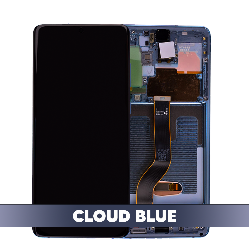 LCD and Touch Screen Digitizer with Frame for Samsung Galaxy S20 Plus/5g - Cloud Blue (OEM Refurbished)