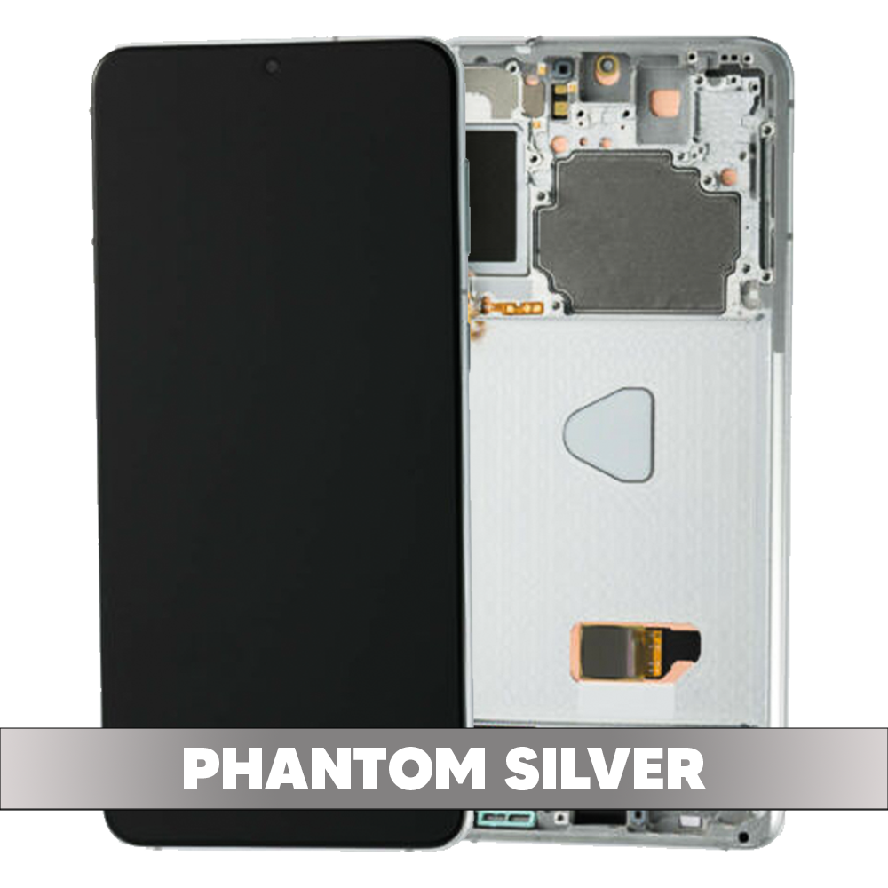 OLED and Touch Screen Digitizer for Samsung Galaxy S21 Plus 5G with Frame Phantom Silver - Premium