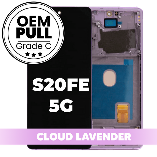 OLED and Touch Screen Digitizer with Frame for Samsung Galaxy S20FE 5G - Cloud Lavender C (OEM PULL)
