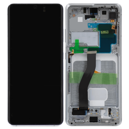 OLED and Touch Screen Digitizer with Frame for Samsung Galaxy S21 Ultra - Phantom Silver C (OEM PULL)