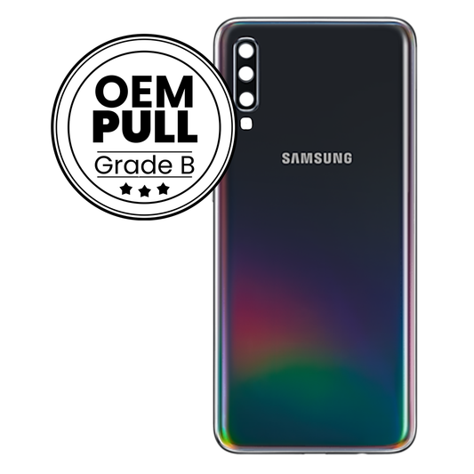 Rear Housing Back Cover with Camera Lens for Samsung Galaxy A70 - Black (Oem Pull Grade B)