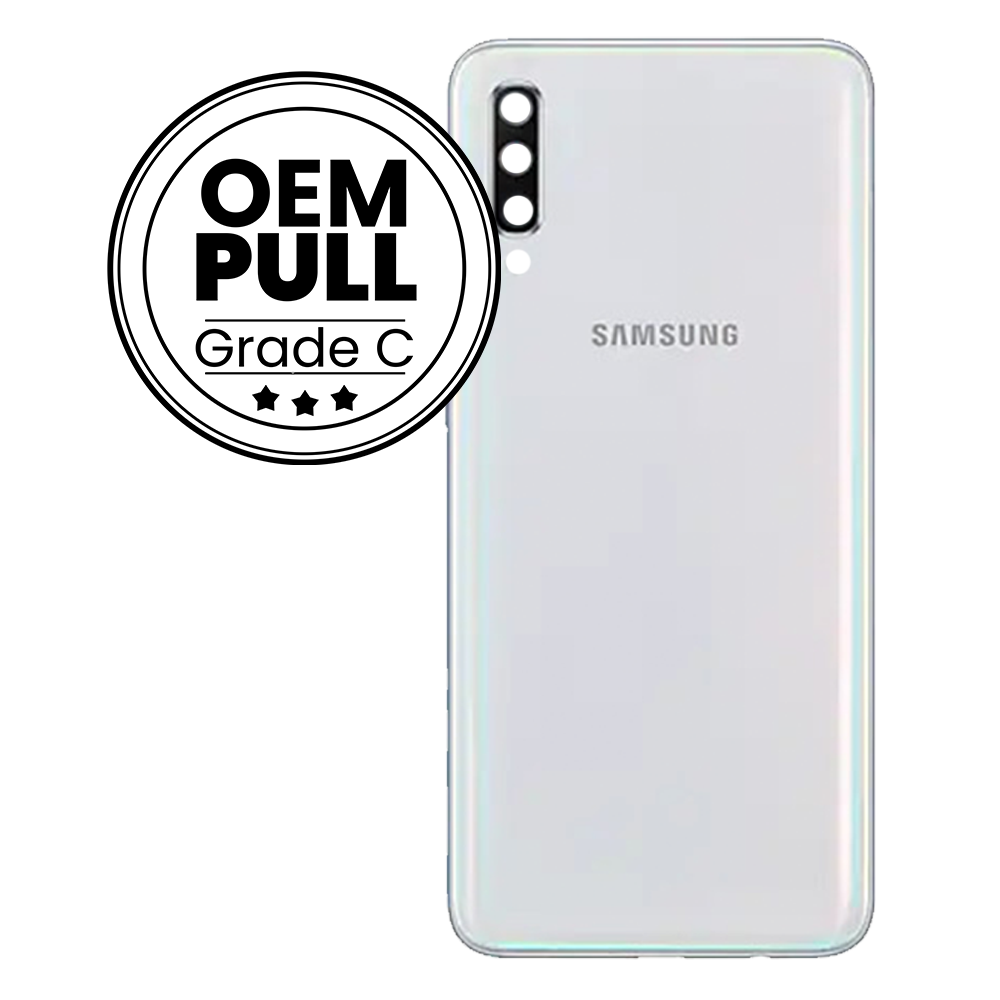 Rear Housing Back Cover with Camera Lens for Samsung Galaxy A70 - White (Oem Pull Grade C)