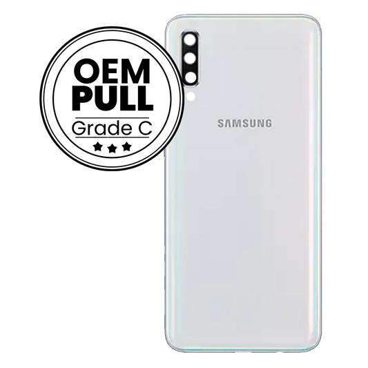 Rear Housing Back Cover with Camera Lens for Samsung Galaxy A70 - White (Oem Pull Grade C)