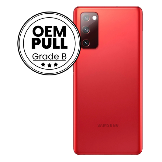 Rear Housing Back Cover with Camera Lens for Samsung Galaxy S20 FE - Red (Oem Pull Grade B)