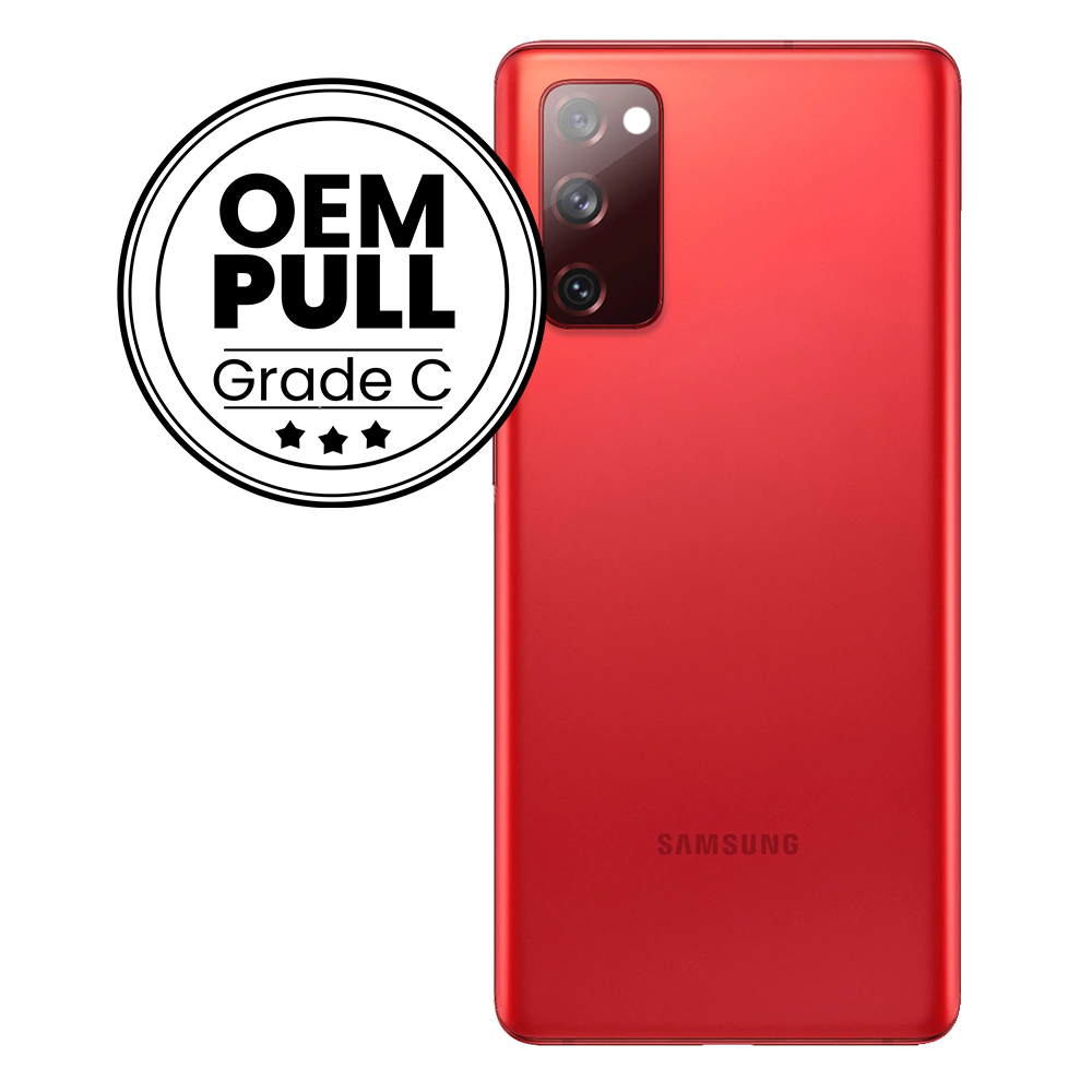 Rear Housing Back Cover with Camera Lens for Samsung Galaxy S20 FE - Red (Oem Pull Grade C)
