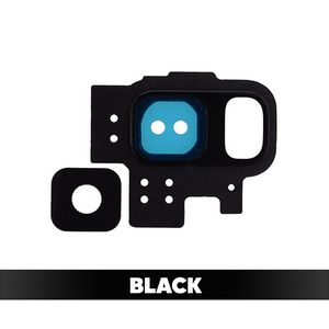 Rear Camera Glass Lens and Cover Bezel Ring for Samsung Galaxy S9 G960 - Black (OEM)