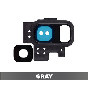 Rear Camera Glass Lens and Cover Bezel Ring for Samsung Galaxy S9 G960 - Gray (OEM)