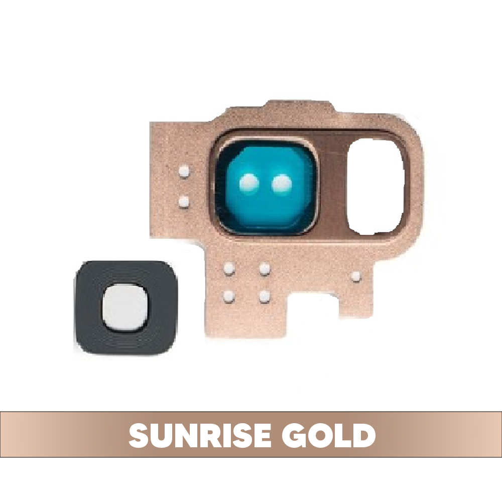 Rear Camera Glass Lens and Cover Bezel Ring for Samsung Galaxy S9 G960 - Sunrise Gold (OEM)