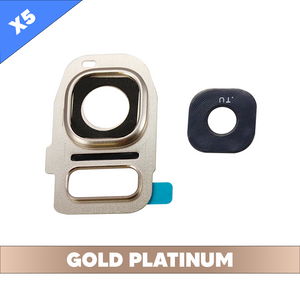 Rear Camera Lens for Samsung Galaxy S7 - Gold Platinum (Pack of 5)