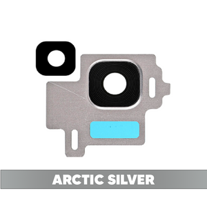 Rear Camera Lens with Frame Sticker and Flash Light for Samsung Galaxy S8 - Arctic Silver (OEM)