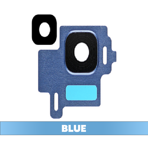 Rear Camera Lens with Frame Sticker and Flash Light for Samsung Galaxy S8 - Blue (OEM)