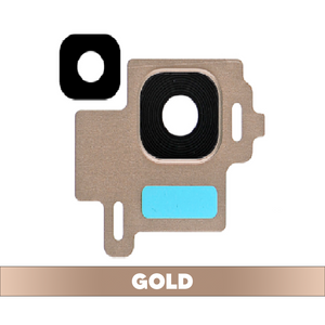 Rear Camera Lens with Frame Sticker and Flash Light for Samsung Galaxy S8 - Gold (OEM)