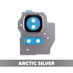 Rear Camera Lens with Frame Sticker and Flash Light for Samsung Galaxy S8 Plus - Arctic Silver (OEM)