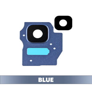 Rear Camera Lens with Frame Sticker and Flash Light for Samsung Galaxy S8 Plus - Blue (OEM)