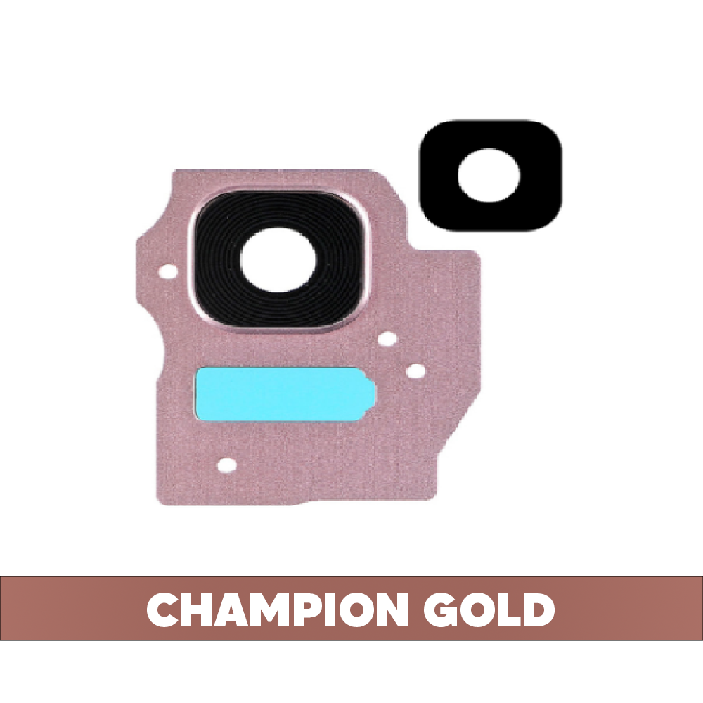 Rear Camera Lens with Frame Sticker and Flash Light for Samsung Galaxy S8 Plus - Champion Gold (OEM)