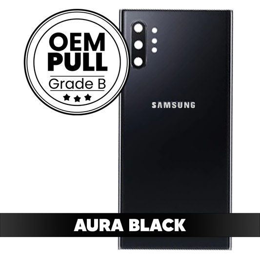 Rear Housing Back Cover with Camera Lens for Samsung Galaxy Note 10 Plus - Aura Black (Oem Pull Grade B)