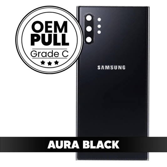 Rear Housing Back Cover with Camera Lens for Samsung Galaxy Note 10 Plus - Aura Black (Oem Pull Grade C)