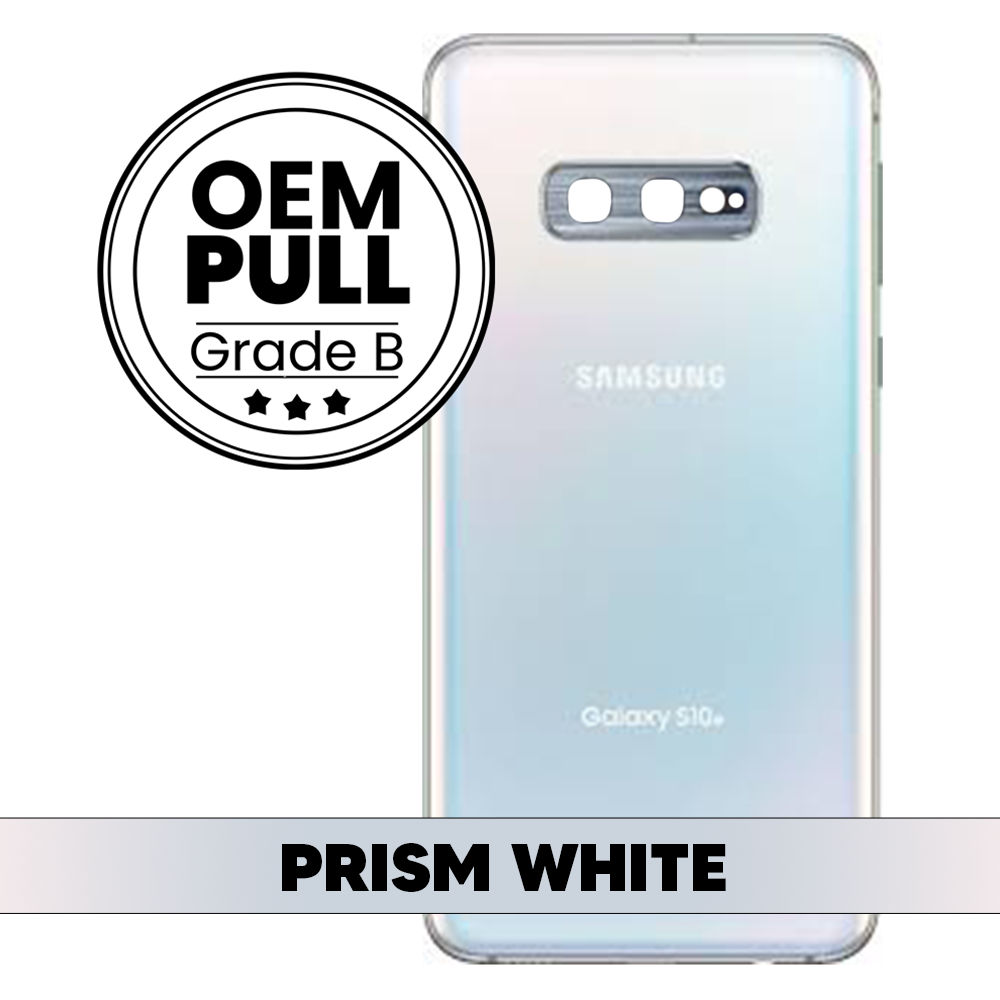 Rear Housing Back Cover with Camera Lens for Samsung Galaxy S10E - Prism White (Oem Pull Grade B)