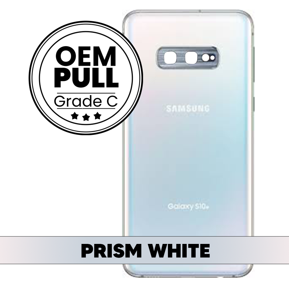 Rear Housing Back Cover with Camera Lens for Samsung Galaxy S10E - Prism White (Oem Pull Grade C)