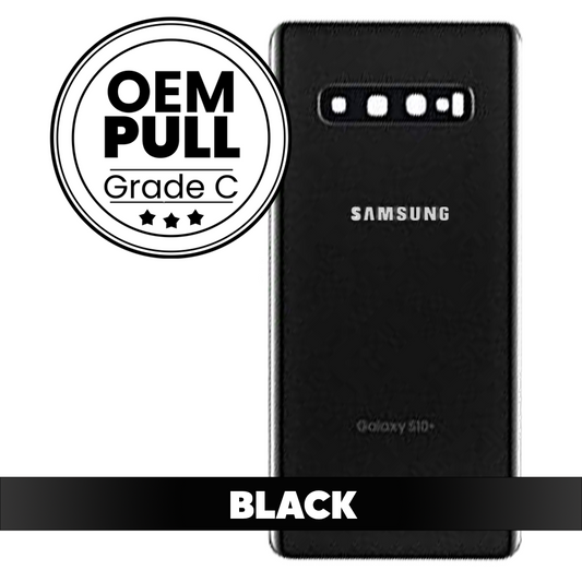 Rear Housing Back Cover with Camera Lens for Samsung Galaxy S10 Plus - Prism Black (Oem Pull Grade C)