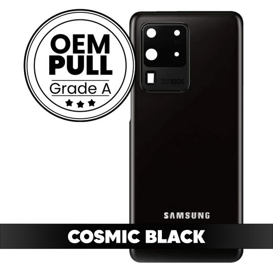 Rear Housing Back Cover with Camera Lens for Samsung Galaxy S20 Ultra - Cosmic Black (Oem Pull Grade A)