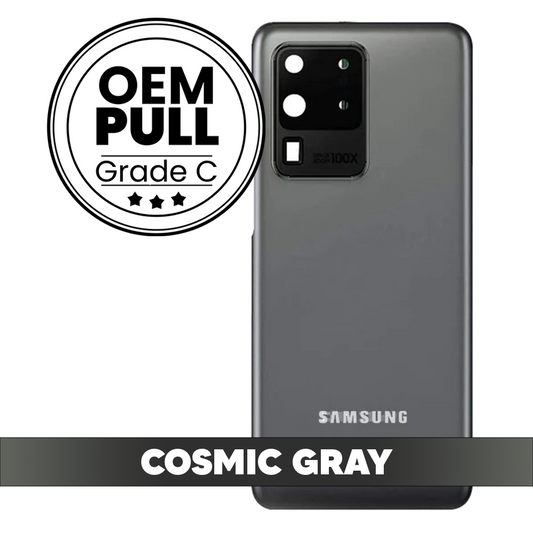 Rear Housing Back Cover with Camera Lens for Samsung Galaxy S20 Ultra - Cosmic Gray (Oem Pull Grade C)
