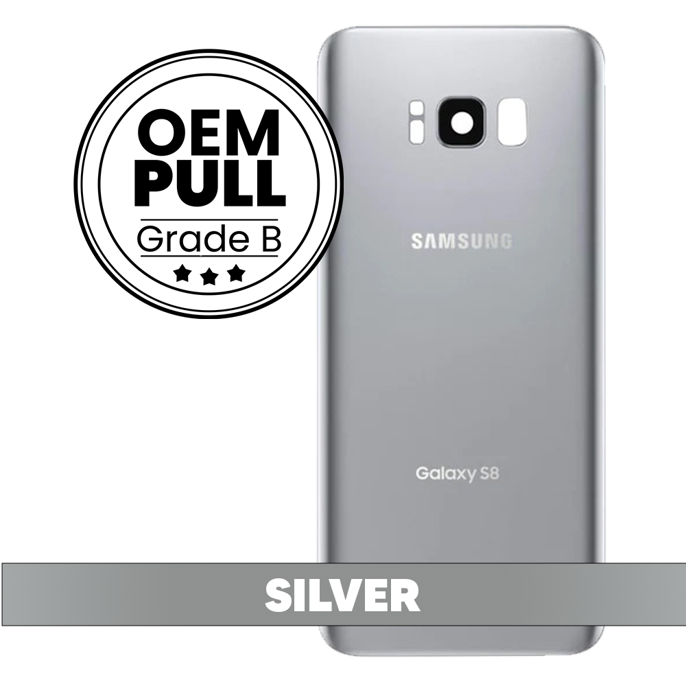 Rear Housing Back Cover with Camera Lens for Samsung Galaxy S8 - Silver (Oem Pull Grade B)