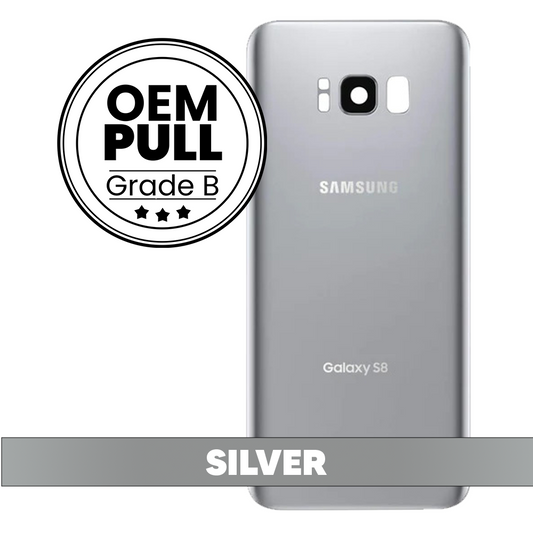 Rear Housing Back Cover with Camera Lens for Samsung Galaxy S8 - Silver (Oem Pull Grade B)