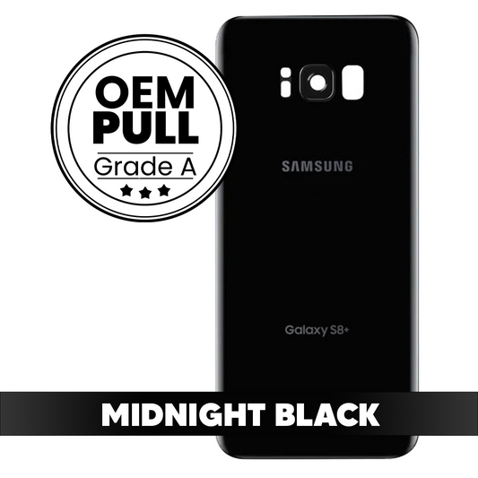 Rear Housing Back Cover with Camera Lens for Samsung Galaxy S8 Plus - Midnight Black (Oem Pull Grade A)