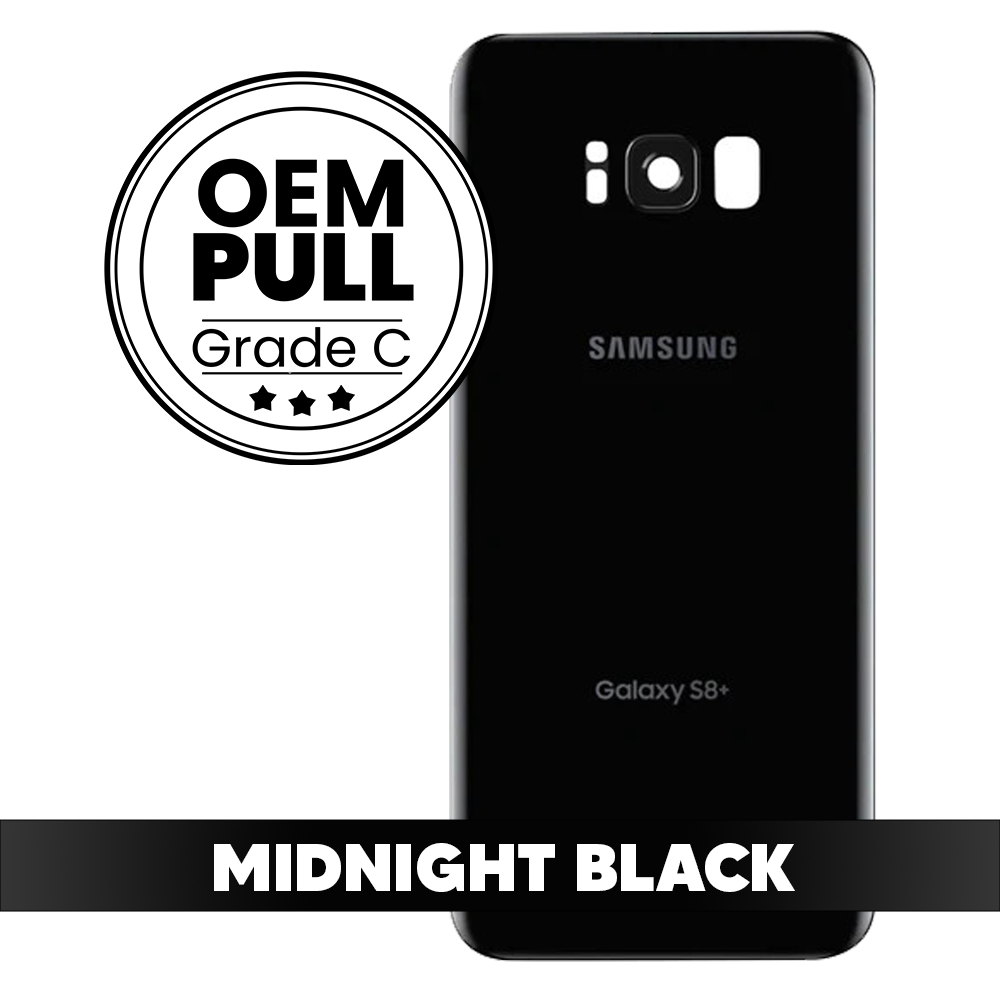 Rear Housing Back Cover with Camera Lens for Samsung Galaxy S8 Plus - Midnight Black (Oem Pull Grade C)