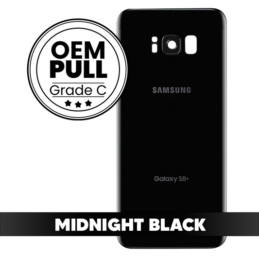 Rear Housing Back Cover with Camera Lens for Samsung Galaxy S8 Plus - Midnight Black (Oem Pull Grade C)