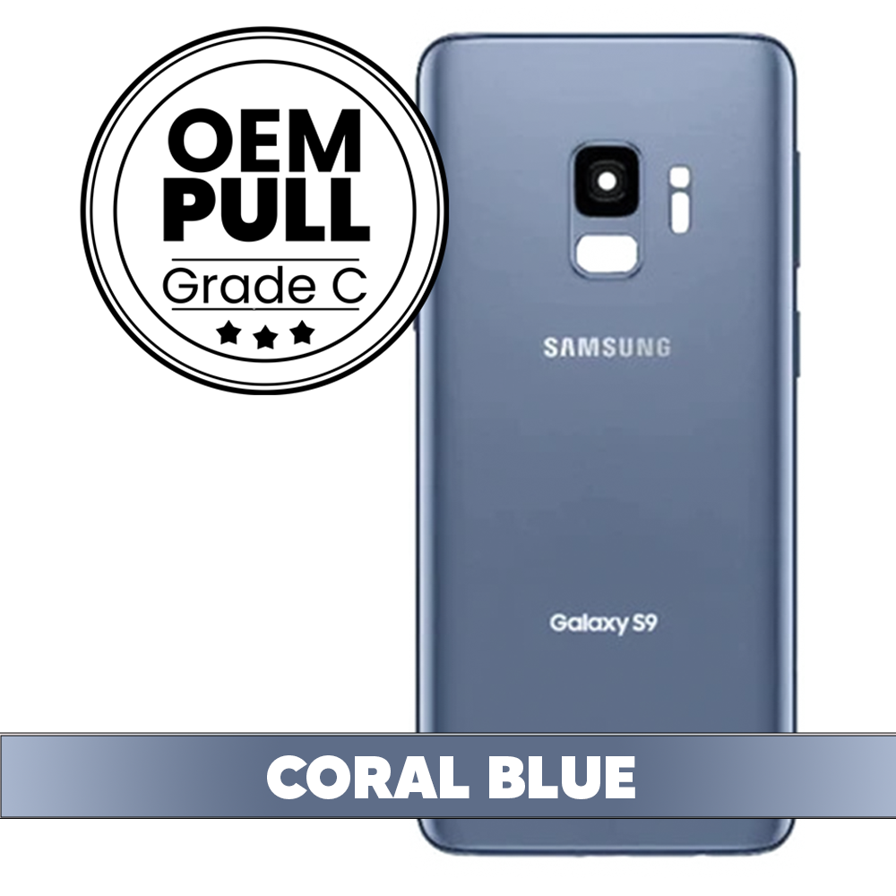 Rear Housing Back Cover with Camera Lens for Samsung Galaxy S9 - Coral Blue (Oem Pull Grade C)