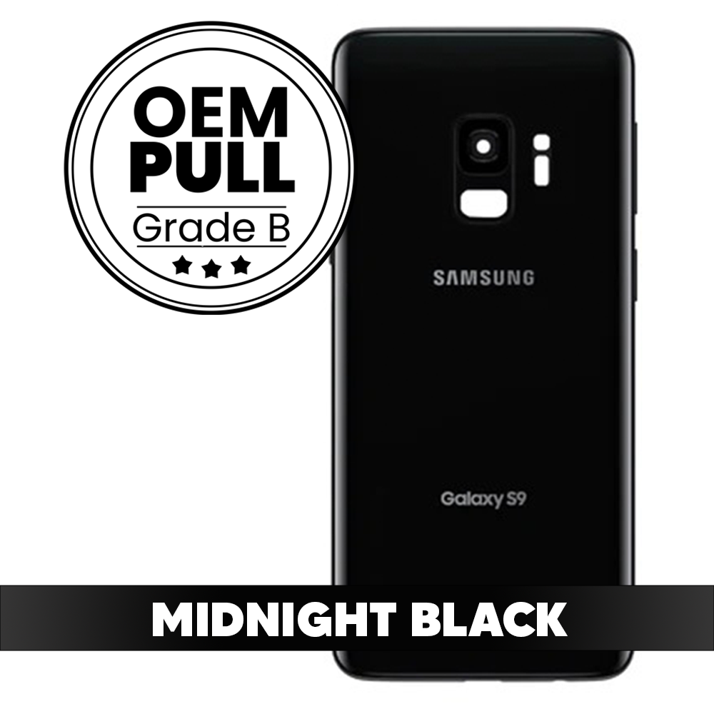 Rear Housing Back Cover with Camera Lens for Samsung Galaxy S9 - Midnight Black (Oem Pull Grade B)