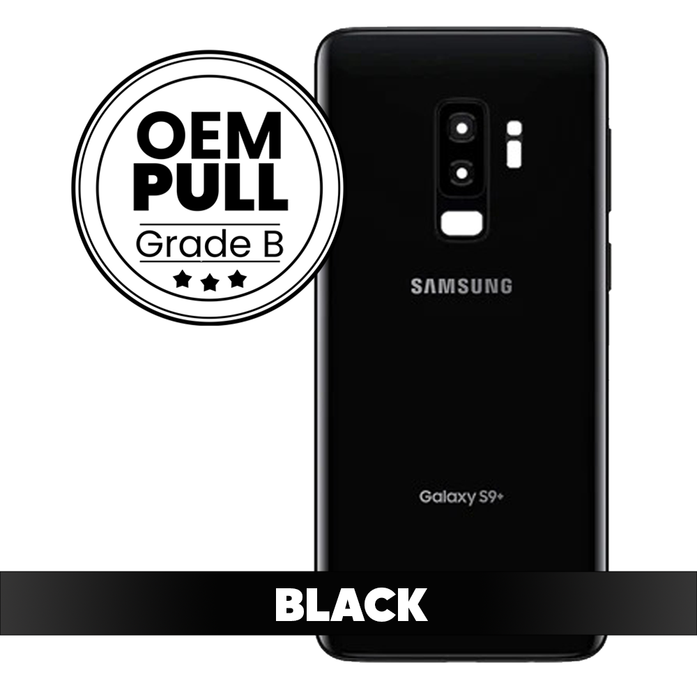 Rear Housing Back Cover with Camera Lens for Samsung Galaxy S9 Plus - Midnight Black (Oem Pull Grade B)