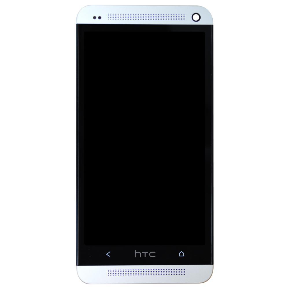 LCD + Touch Screen Digitizer with Frame for HTC One M7 801e Silver