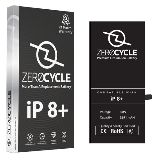 ZeroCycle Battery for iPhone 8 Plus 2691mAH Li-Ion Premium